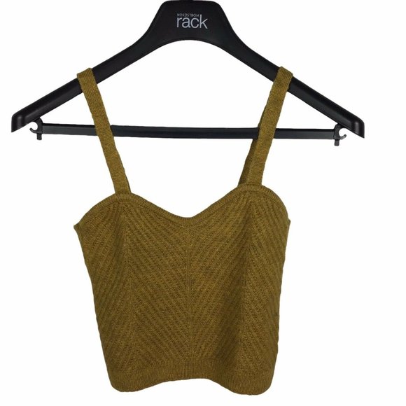 Vero Moda Joleen Knit Tank Top Cropped Sweetheart Sweater Brown Women's XS NEW - Picture 2 of 4